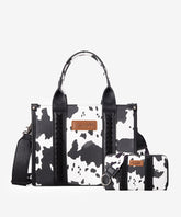 Wrangler Cow Print Concealed Carry Crossbody Bag in Black